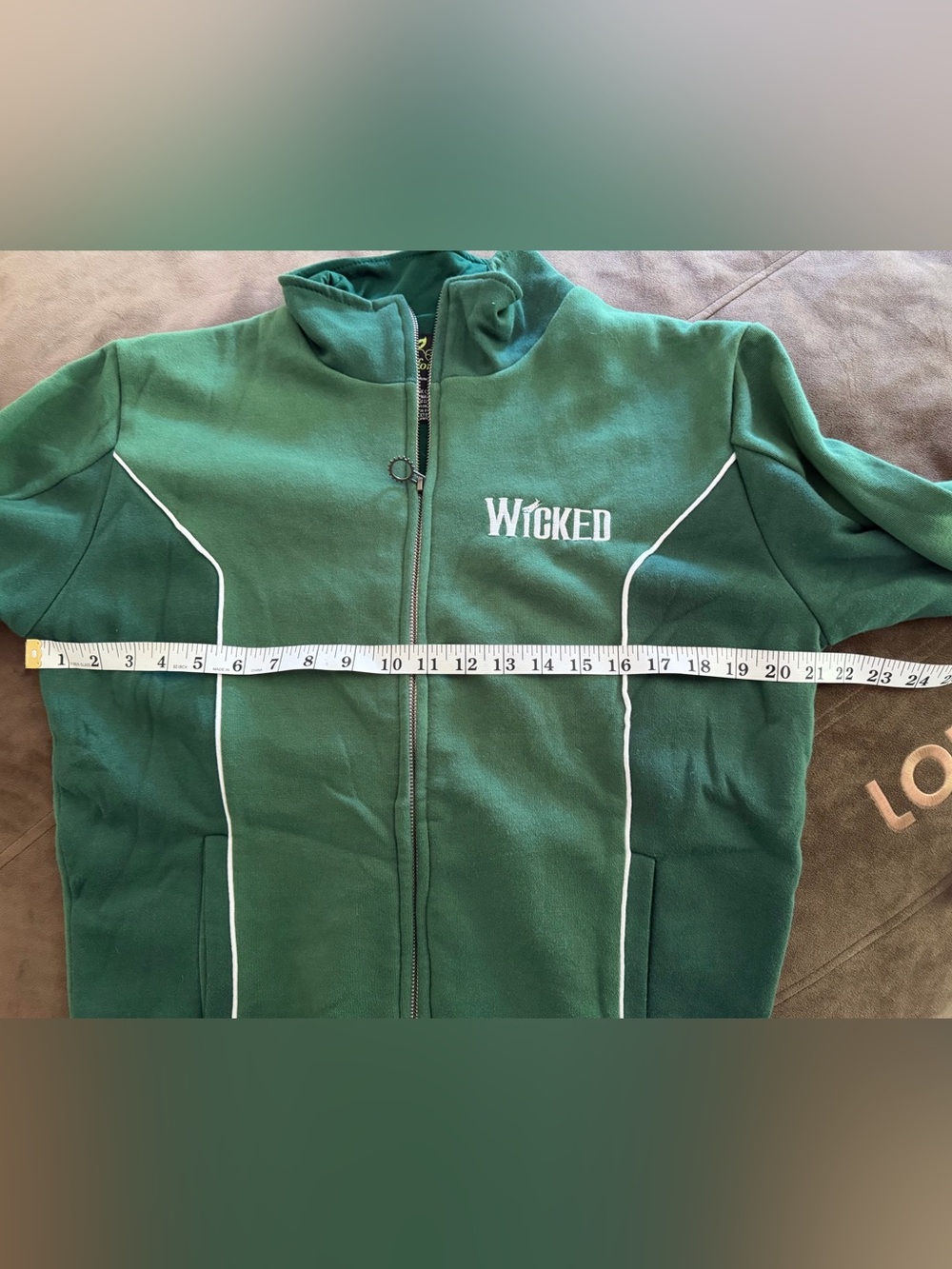 Wicked Green Full-Zip Hoodie Jacket Unisex  size Medium BROADWAY - Picture 10 of 12